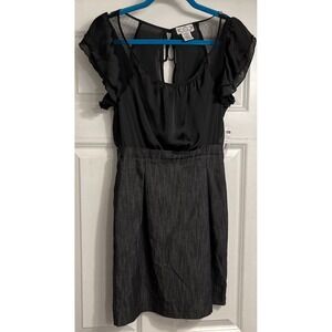 Trixxi black Size 3 Shift Short Dress Office Career Preppy Flutter  NWT No Belt‎